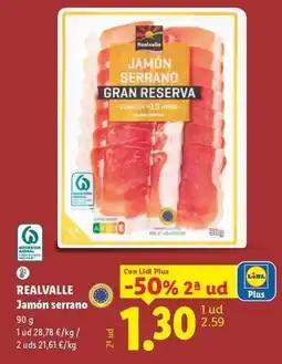 Lidl Realvalle - jamon serrano oferta