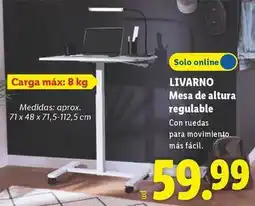 Lidl Livarno - mesa de altura regulable oferta