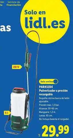 Lidl Parkside - pulverizador a presión recargable oferta