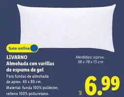Lidl Livarno - almohada con varillas de espuma de gel oferta
