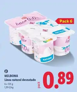 Lidl Milbona - linea natural desnatado oferta