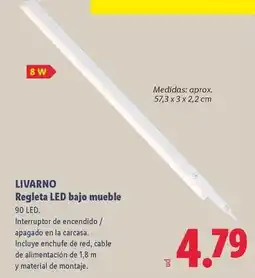 Lidl Livarno - regleta led bajo mueble oferta