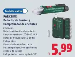 Lidl Parkside - detector de tension / comprobador de enchufes oferta