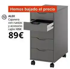 IKEA Alex - cajonera con ruedas y accesorios cajon oferta