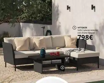 Sofa 3 plazas exterior con chaise longue