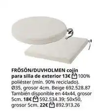 IKEA Frósón/duvholmen cojín para silla de exterior oferta
