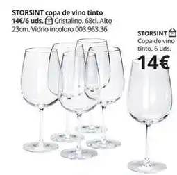 IKEA Cristalino - storsint copa de vino tinto oferta