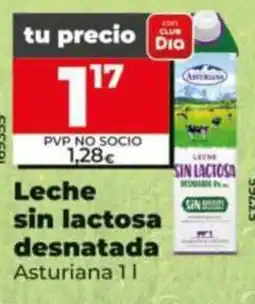 Dia Supermercados Asturiana leche sin lactosa desnatada oferta