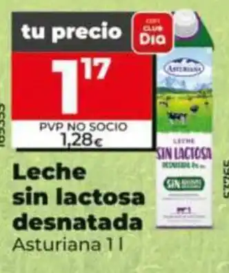 Asturiana leche sin lactosa desnatada