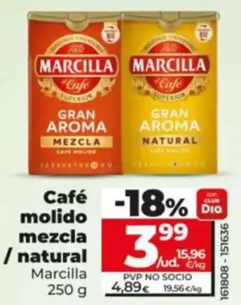 Marcilla café molido mezcla / natural