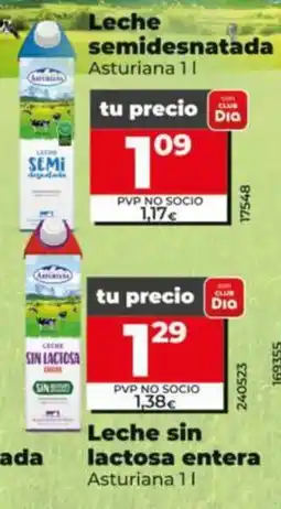 Dia Supermercados Asturiana leche semidesnatada oferta