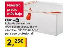 IKEA Bolsa de almacenaje. 100% polipropileno. 55x49, alto 19cm. 503,953.82 oferta
