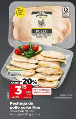 Dia Supermercados Selección de Dia pechuga de pollo corte fino oferta