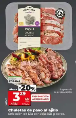 Dia Supermercados Selección de Día chuletas de pavo al ajillo oferta