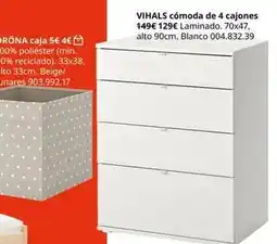 IKEA Blanco - vihals cómoda de 4 cajones oferta