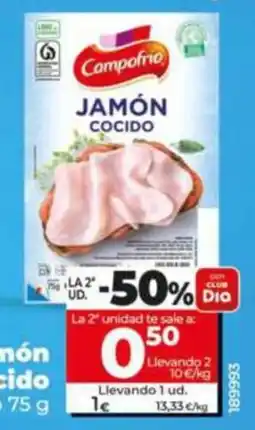 Dia Supermercados Campofrio jamón cocido oferta