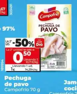 Dia Supermercados Campofrío pechuga de pavo oferta