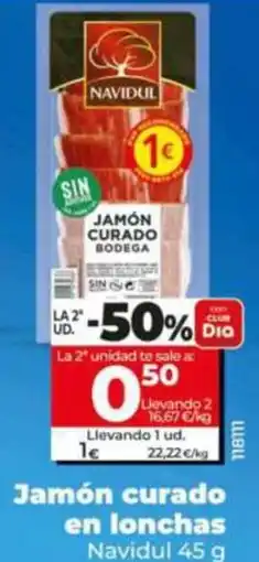 Dia Supermercados Navidul jamón curado bodega oferta