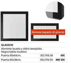 IKEA Aluminio lacado y vidrio templado oferta