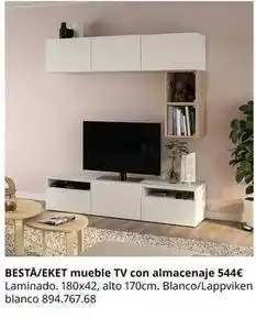 IKEA Blanco - besta/ekent mueble tv con almacenaje oferta