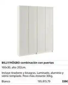 Blanco - billy/hógbo combinación con puertas