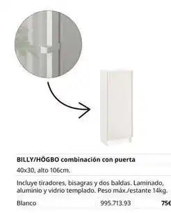 IKEA Blanco - billy/hógbo combinación con puerta oferta