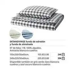 IKEA Antracita - ektandin funda de edredón y funda de almohada oferta