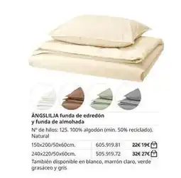 IKEA Blanco - angslilja funda de edredón y funda de almohada oferta