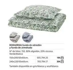 IKEA Rodgersa funda de edredón y funda de almohada oferta