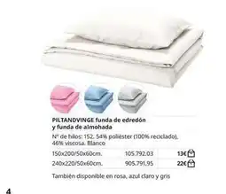 IKEA Blanco - piltandvinge funda de edredon y funda de almohada oferta