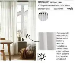 IKEA Blanco - masterrot cortina, 1 par oferta