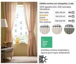 IKEA Claro - cortina con alzapanos oferta