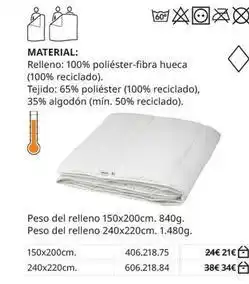 IKEA Material: relleno: 100% poliéster-fibra hueca oferta