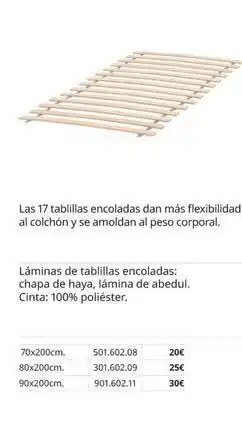 IKEA Láminas de tablilas encoladas chapa de raya, lamina de abedul oferta