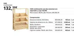IKEA Combinación con dos estantes con separador y caja oferta