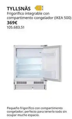 IKEA Ikea - frigorifico integrable con compartimento congelador oferta