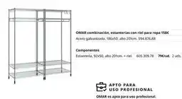IKEA Omar combinación, estanterías con riel para ropa oferta