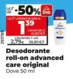 Dia Supermercados Dove desodorante roll-on advanced care original oferta