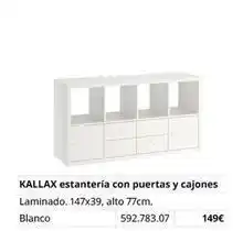 IKEA Blanco - kallax estantería con puertas y cajones oferta
