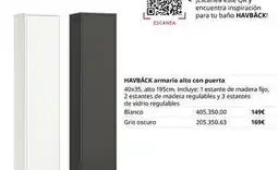 IKEA Blanco - armario alto con puerta oferta