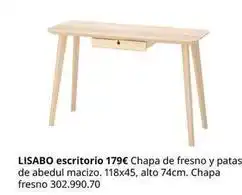 IKEA Lisabo escritorio chapa de fresno y patas de abedul macio oferta