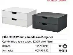 IKEA Blanco - fjaderharv minicómoda con 2 cajones oferta