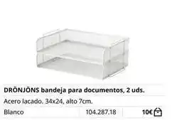 IKEA Blanco - drönjöns bandeja para documentos oferta