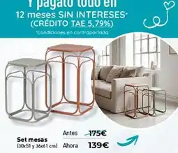 Mubak Set mesas oferta