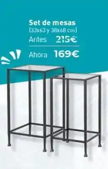 Mubak Set de mesas oferta