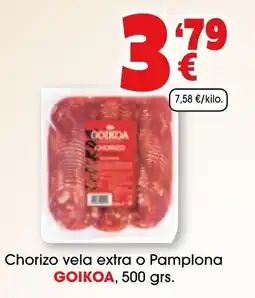 TOP Cash & Carry Goikoa chorizo vela extra o Pamplona oferta