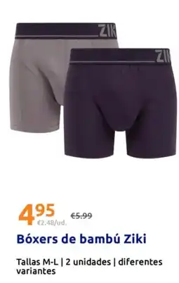 Action Bóxers de bambú Ziki oferta