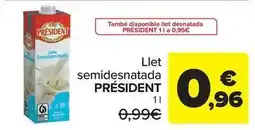 Carrefour Market Président - llet semidesnatada oferta