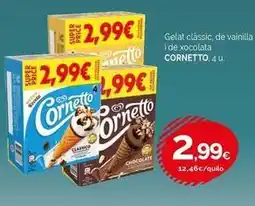 Condis Cornetto - gelat classic de vainilla i de xocolata oferta