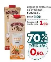 Condis Borges - beguda de civada i nou o d'arròs i nous oferta